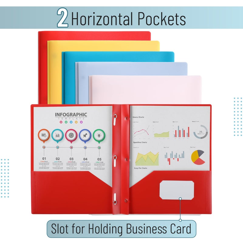 Mr. Pen- Folders with Pockets and Prong with Fasteners, 2 Pocket Folder, Vintage Brown File folders for Office use, 3 Prong folders - Image 3